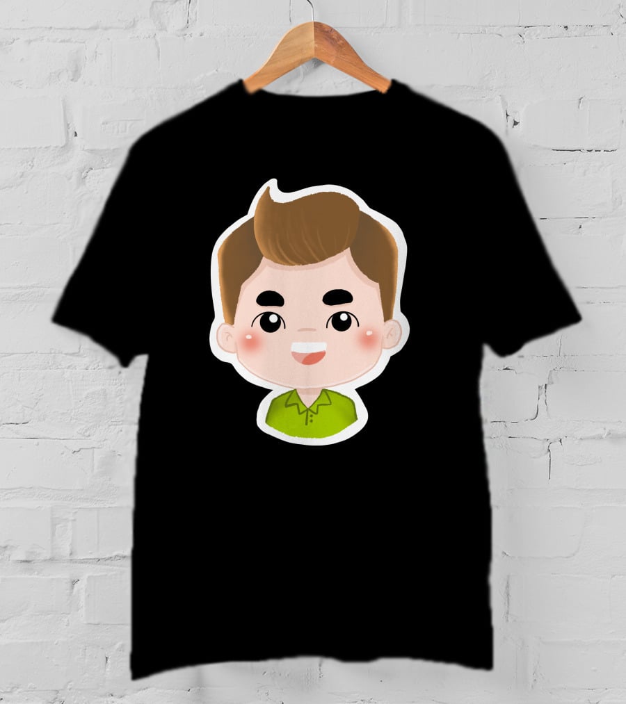 Fathers Day Daddy Sticker Cute Cartoon Character T-Shirt