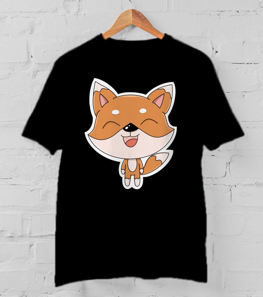 Fox Cartoons Happy Cute Fox Character T-Shirt