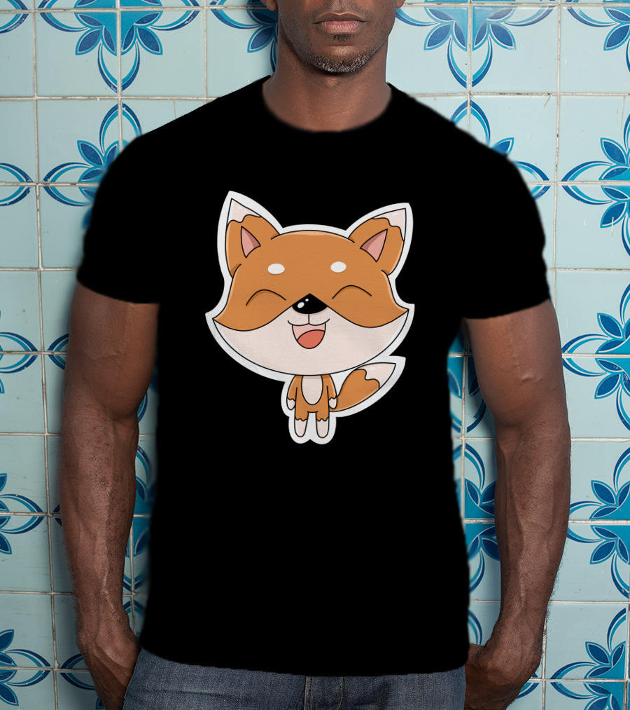 Fox Cartoons Happy Cute Fox Character T-Shirt