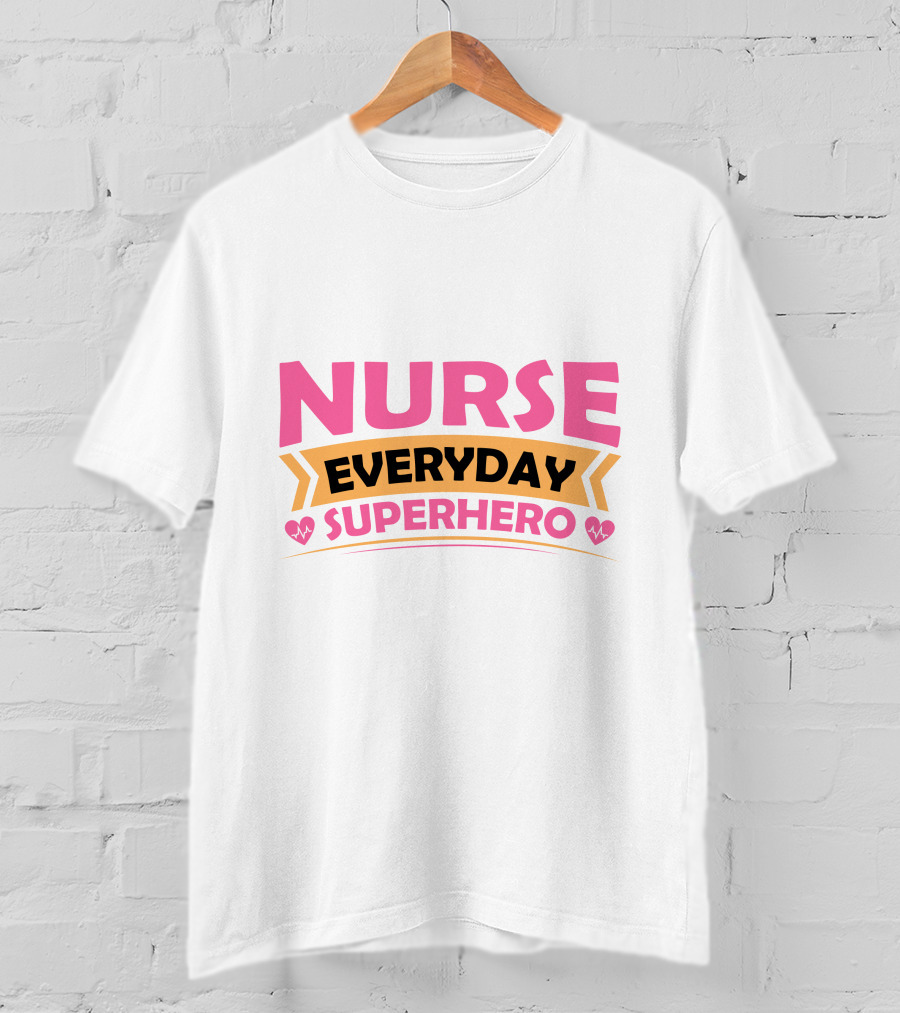 Nurse Everyday Superhero Heartbeat Icons T-Shirt
