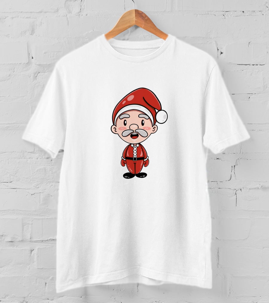 Santa Claus Chipi Cartoon Festive Character In Red Suit T-Shirt