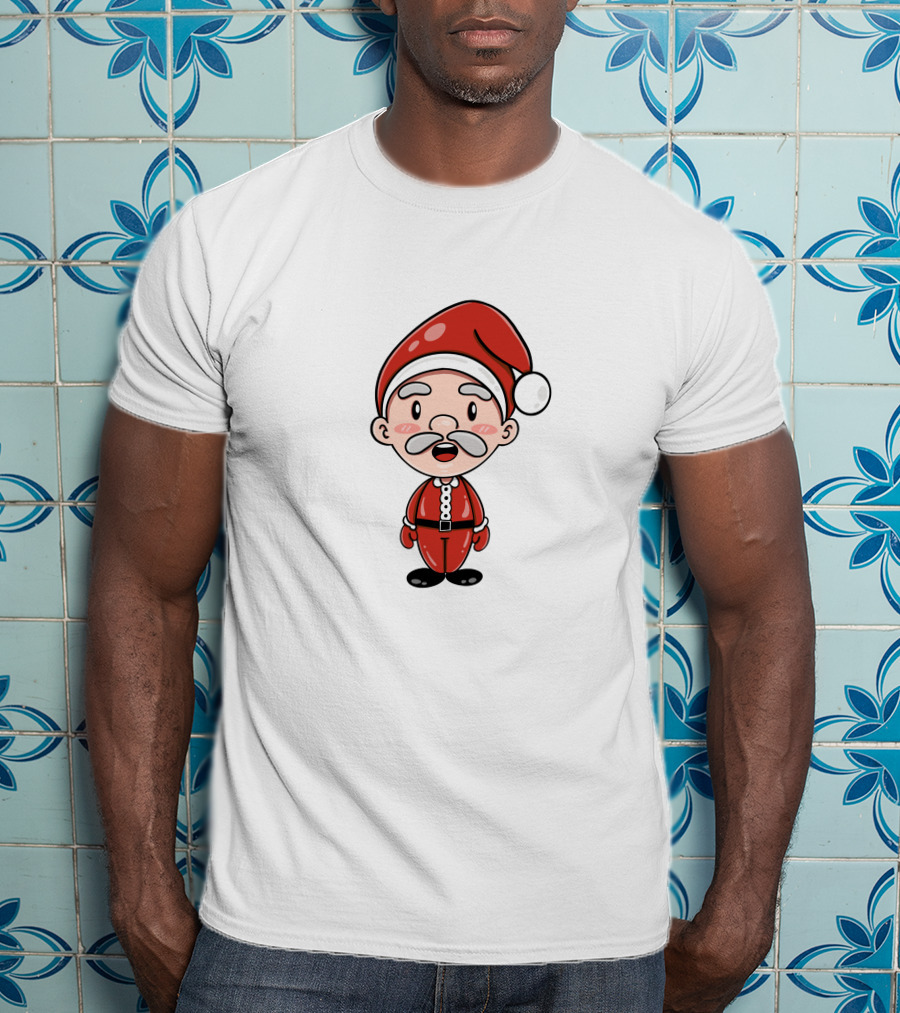 Santa Claus Chipi Cartoon Festive Character In Red Suit T-Shirt