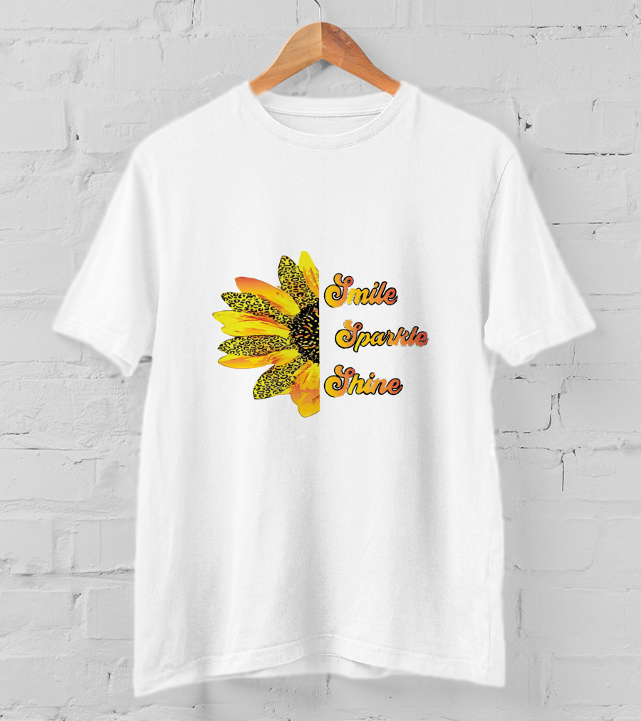 Smile Sparkle Shine Sunflower Blossom Burst T-Shirt