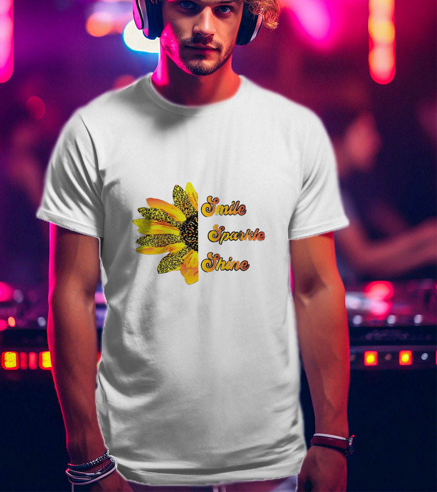 Smile Sparkle Shine Sunflower Blossom Burst T-Shirt
