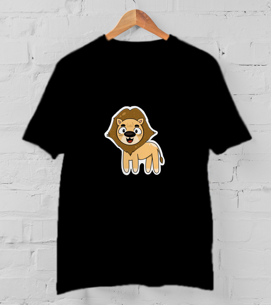 Lion Sticker Cute Cartoon T-Shirt