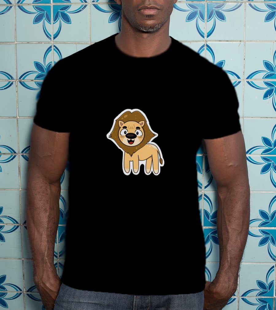 Lion Sticker Cute Cartoon T-Shirt
