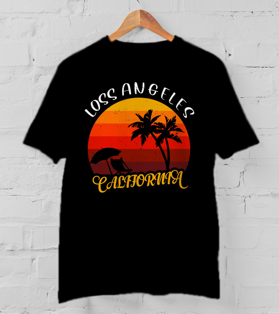 Loss Angeles California Sunset Palm Trees T-Shirt