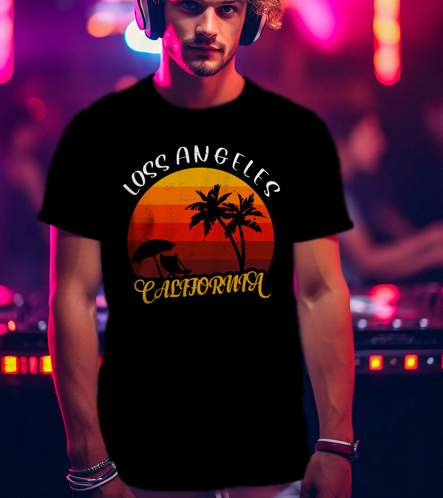 Loss Angeles California Sunset Palm Trees T-Shirt