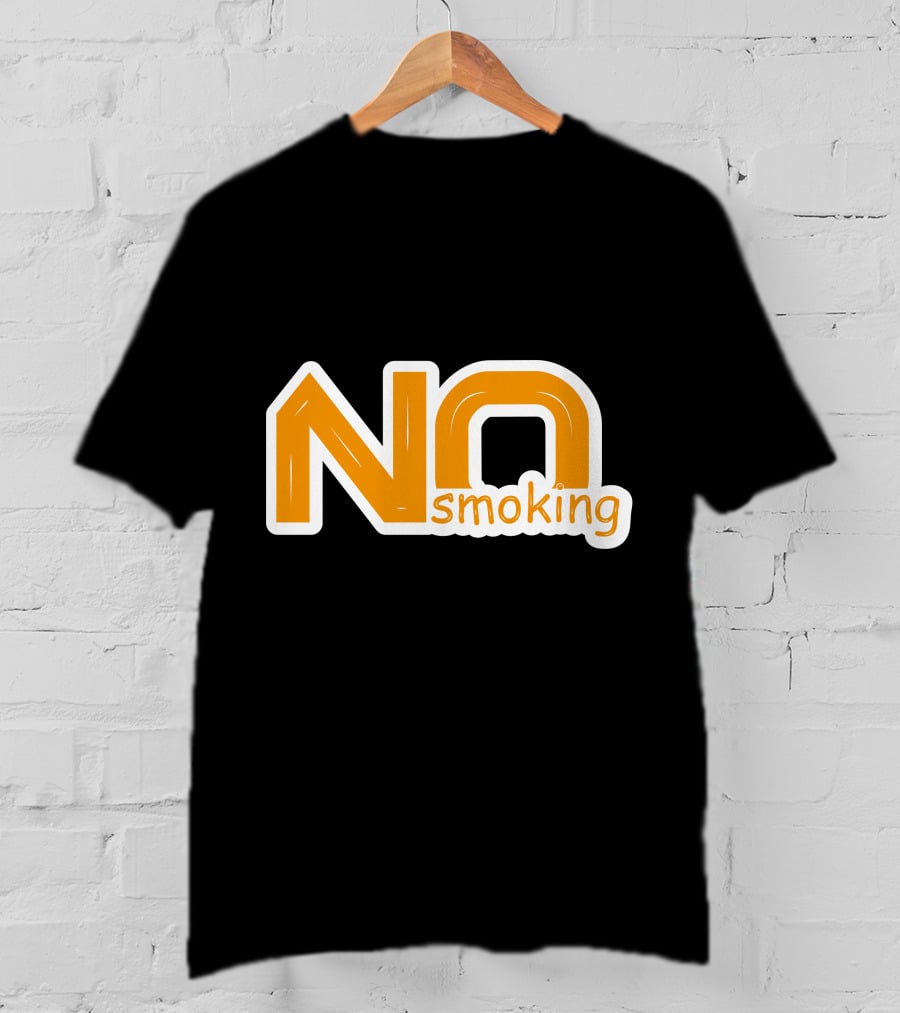 NO Smoking Style Bold Orange Text T-Shirt