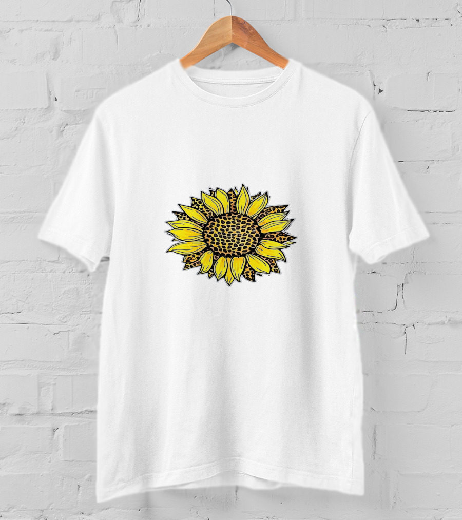 Leopard Print Sunflower T-Shirt