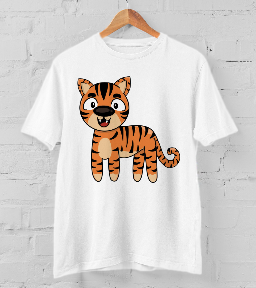 Adorable Striped Cartoon Baby Tiger T-Shirt