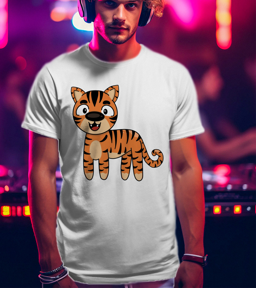 Adorable Striped Cartoon Baby Tiger T-Shirt