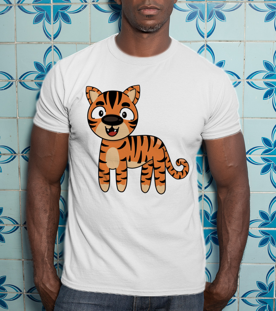 Adorable Striped Cartoon Baby Tiger T-Shirt