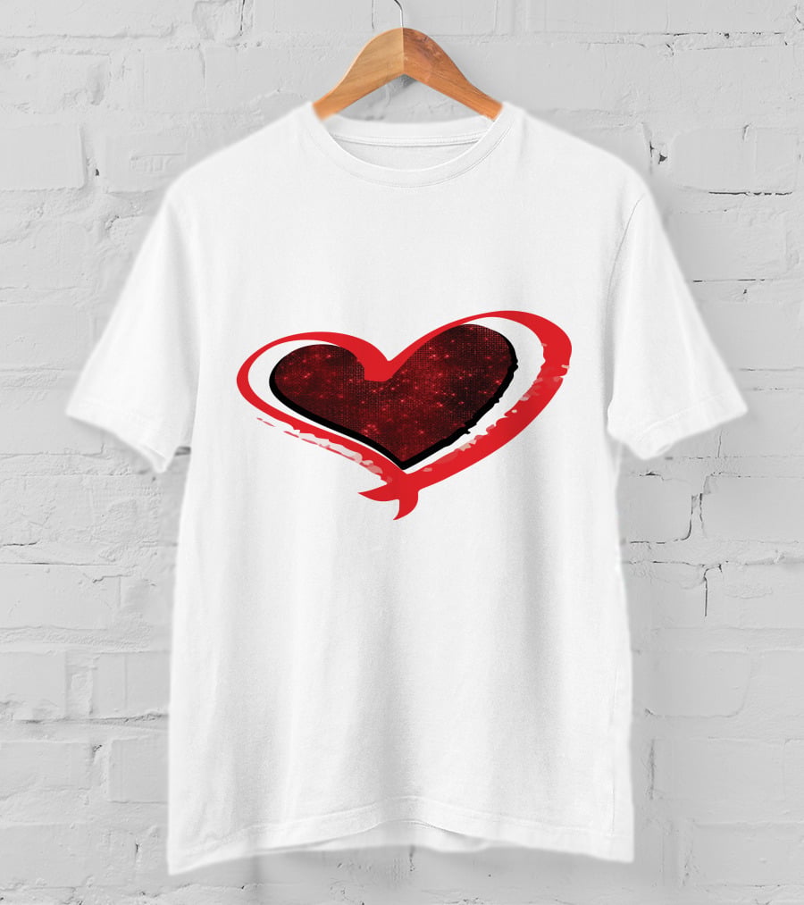 Valentines Day Heart Red Sparkle T-Shirt