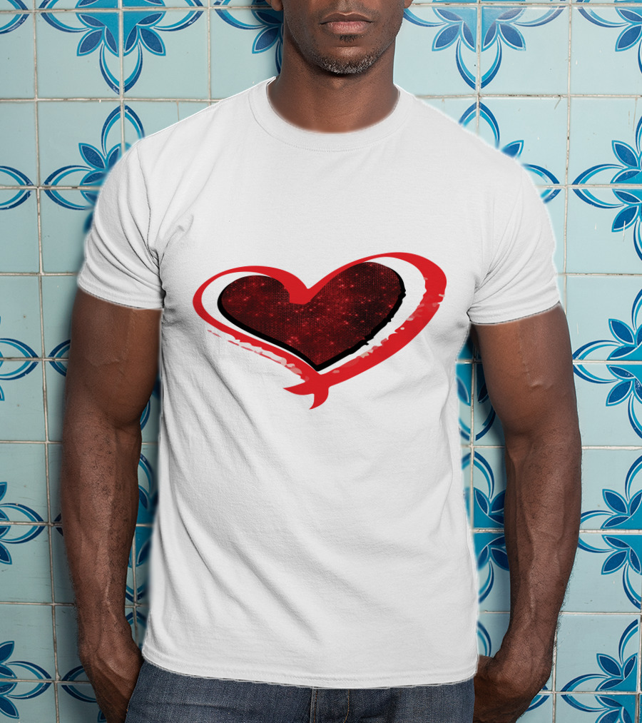Valentines Day Heart Red Sparkle T-Shirt