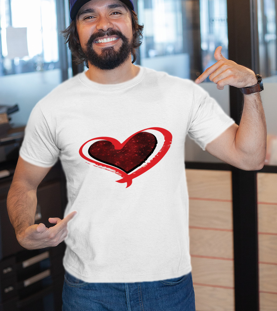 Valentines Day Heart Red Sparkle T-Shirt