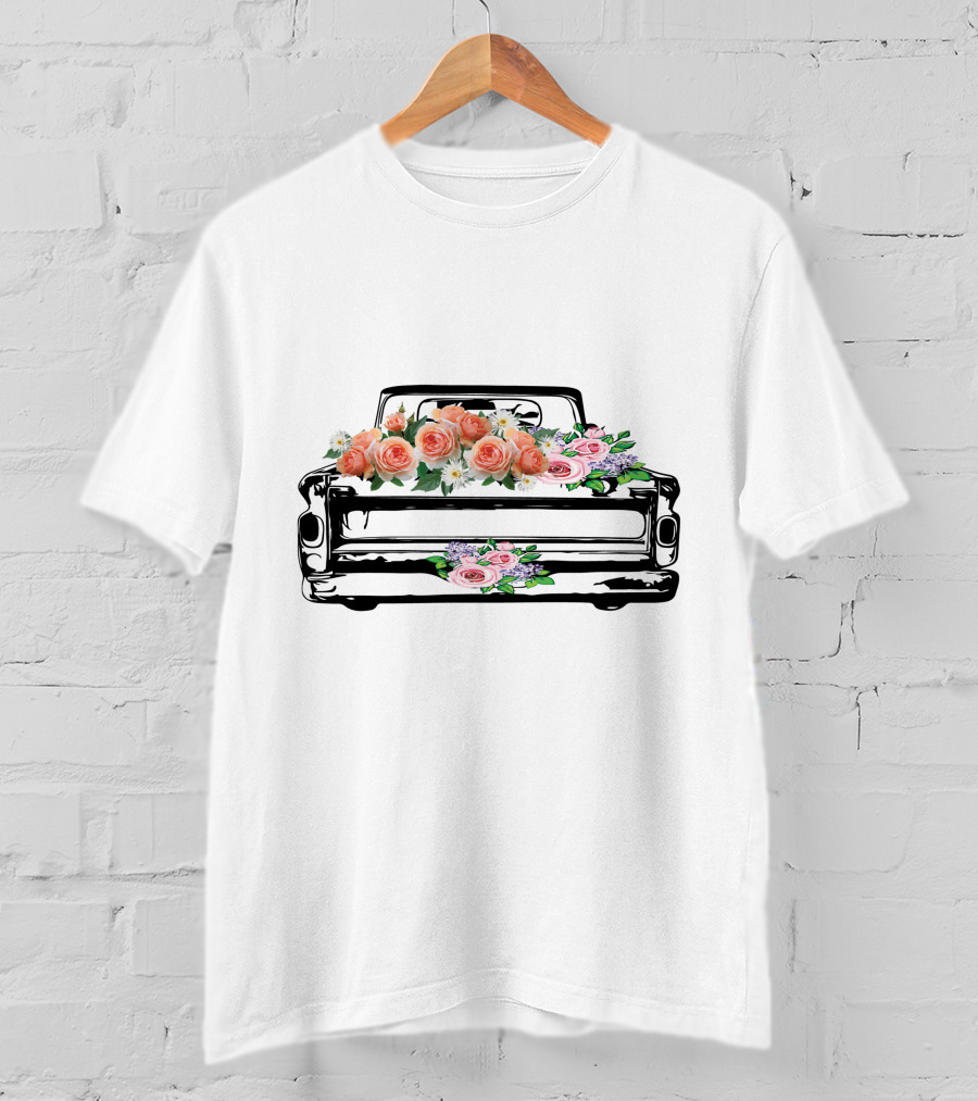 Vintage Truck Floral Arrangement T-Shirt