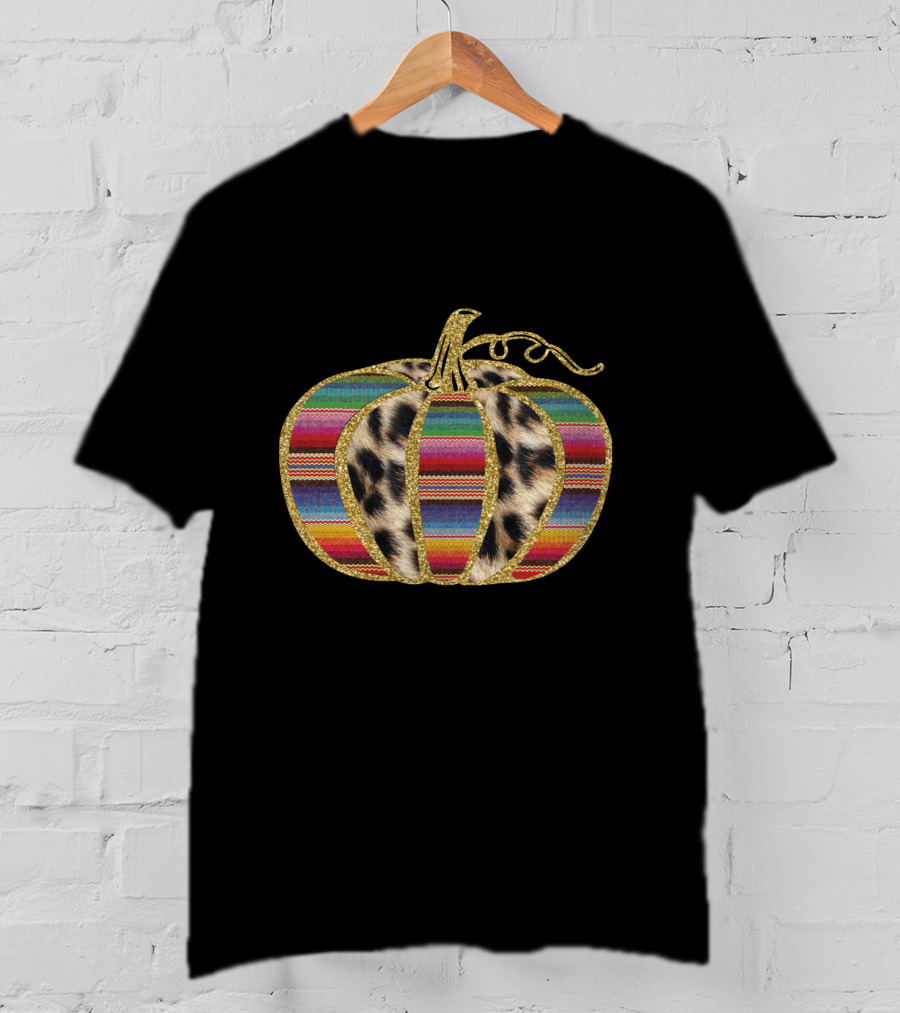 Leopard Serape Pattern Pumpkin T-Shirt