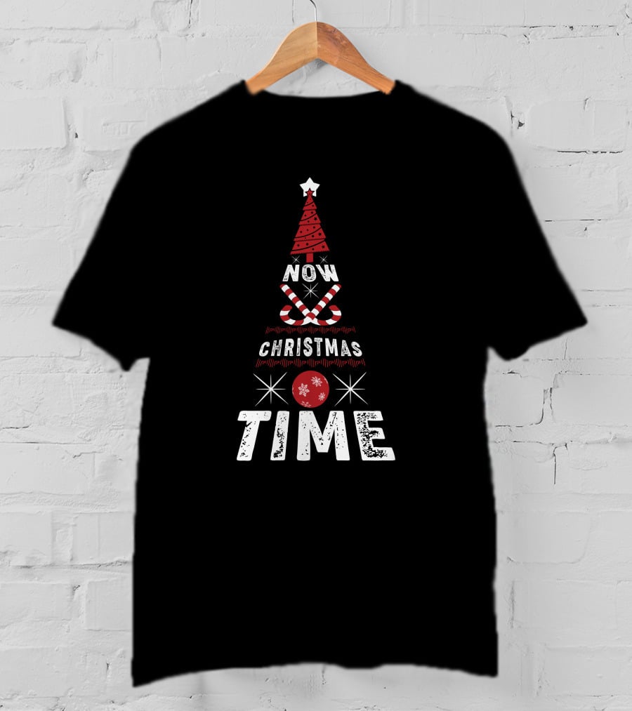 Now Christmas Time Tree With Candy Canes And Star T-Shirt