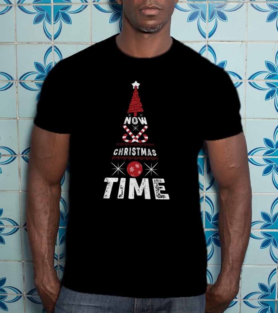Now Christmas Time Tree With Candy Canes And Star T-Shirt