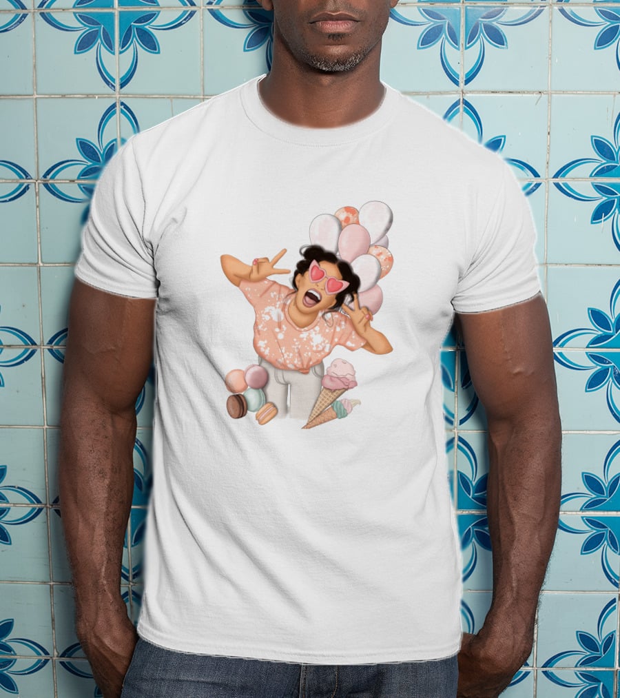 Diy Sublimation Good Mood Ice Cream And Macarons With Heart Sunglasses And Balloons T-Shirt