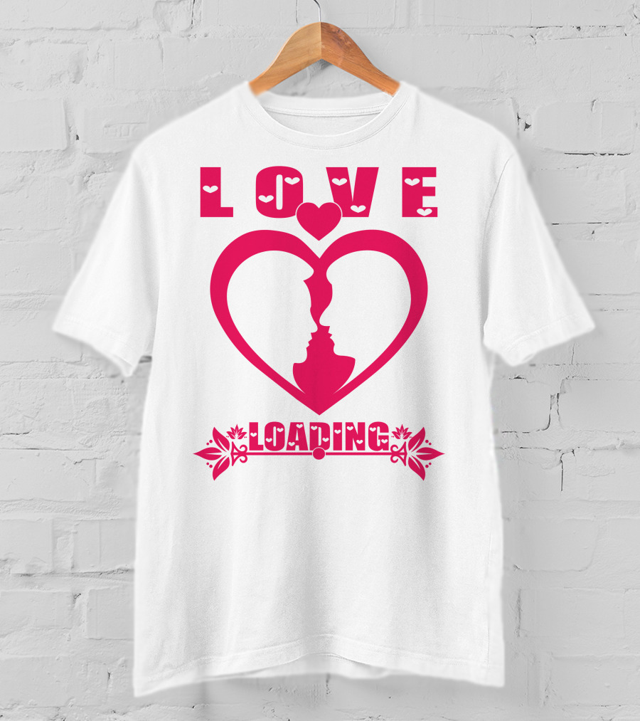 LOVE Heart Silhouette Couple LOADING T-Shirt