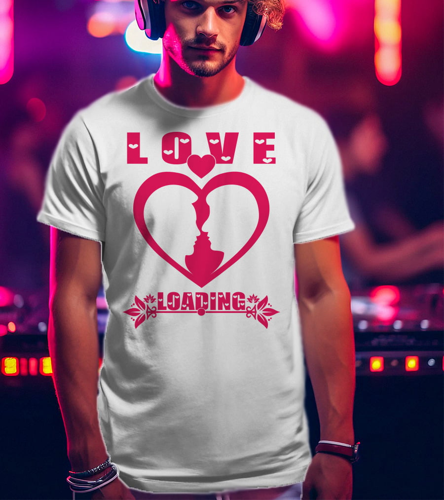 LOVE Heart Silhouette Couple LOADING T-Shirt