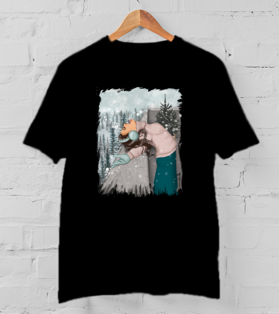 Best Wish In Winter Embracing Snowfall In Forest Scene T-Shirt
