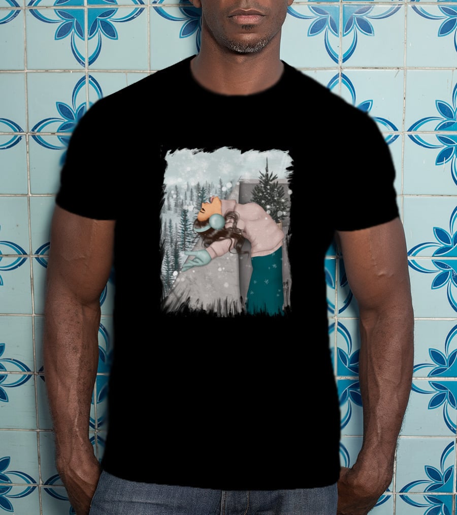 Best Wish In Winter Embracing Snowfall In Forest Scene T-Shirt