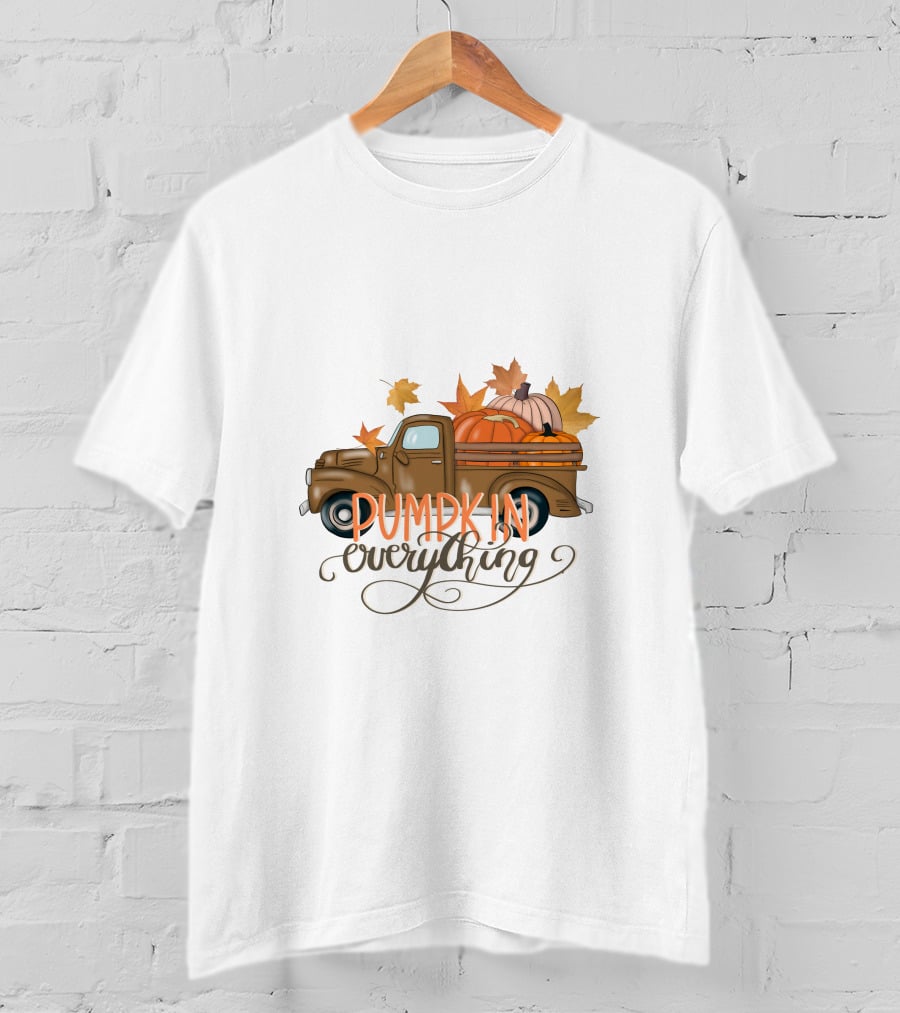Pumpkin Everything Fall Truck With Leaves T-Shirt