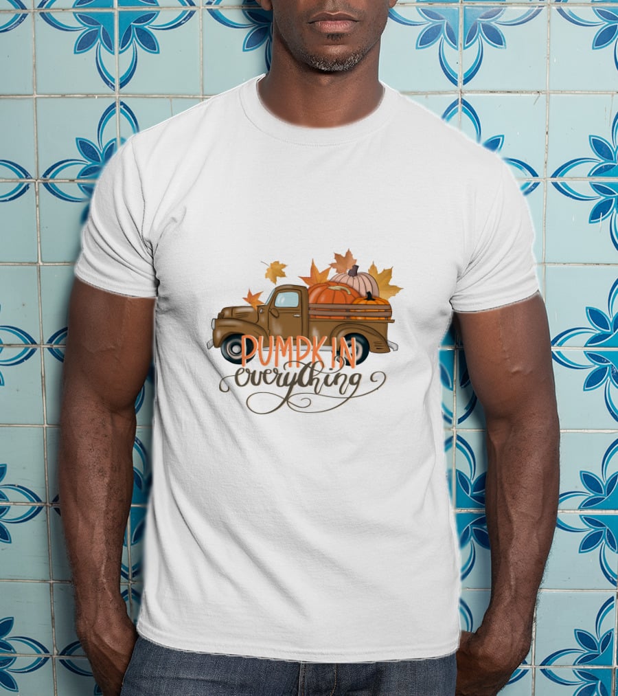 Pumpkin Everything Fall Truck With Leaves T-Shirt