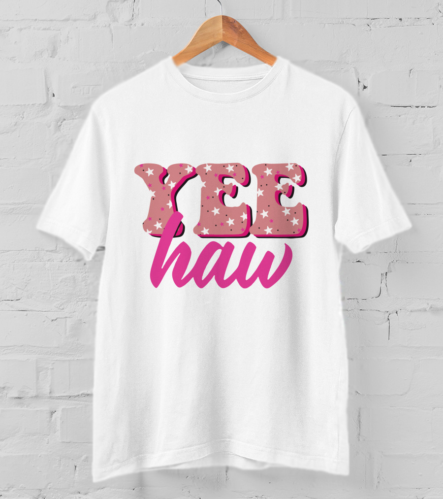 Retro Yee Haw Star Pattern Howdy T-Shirt
