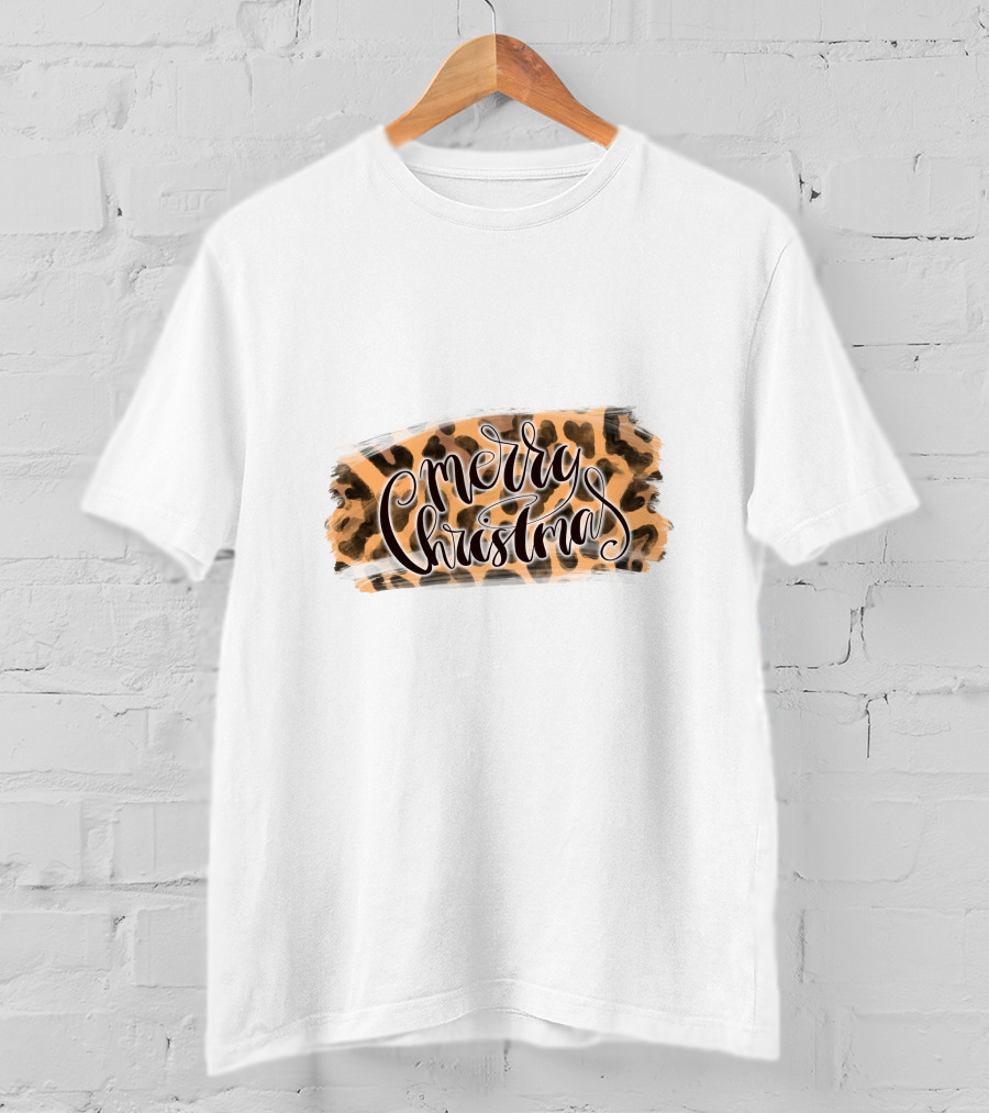 Merry Christmas Leopard Pattern Wild T-Shirt