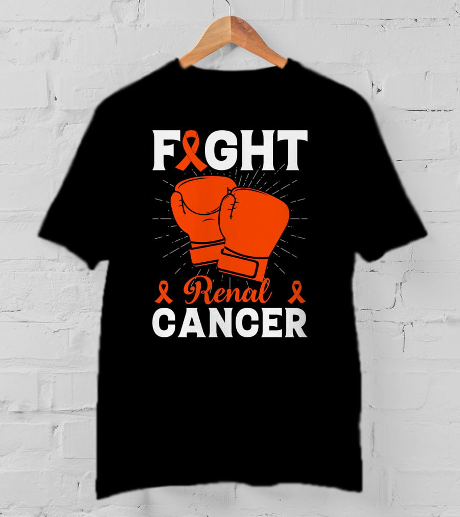 Fight Renal Cancer Orange Ribbon Boxing Gloves T-Shirt