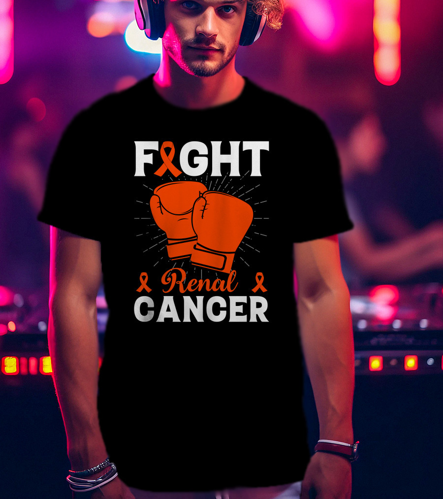 Fight Renal Cancer Orange Ribbon Boxing Gloves T-Shirt