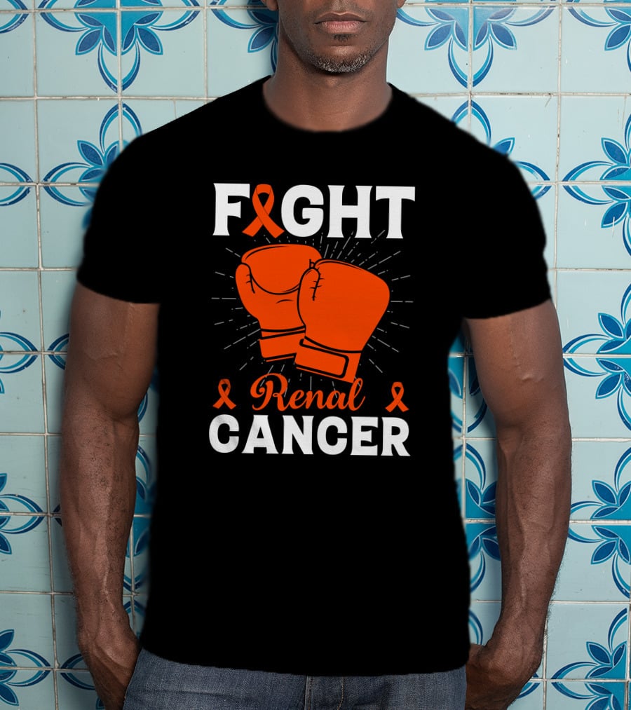 Fight Renal Cancer Orange Ribbon Boxing Gloves T-Shirt