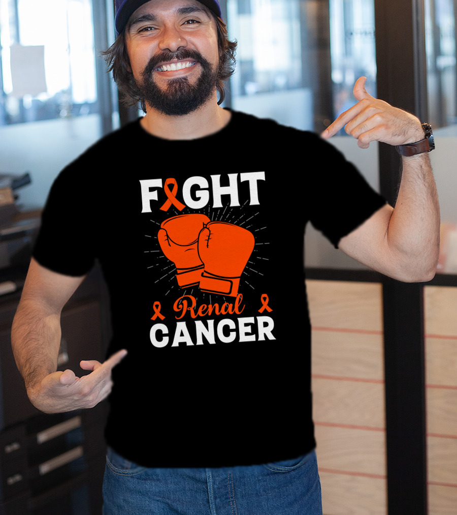 Fight Renal Cancer Orange Ribbon Boxing Gloves T-Shirt