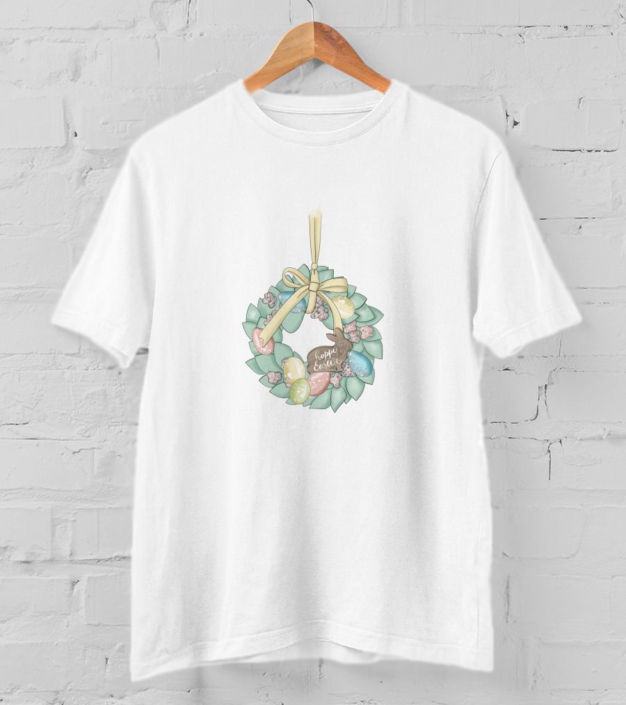 Happy Easter Wreath Bunny T-Shirt
