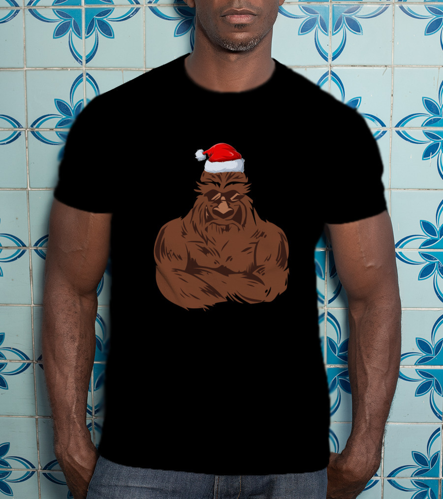 Santa Gorilla Christmas Festive Holiday T-Shirt