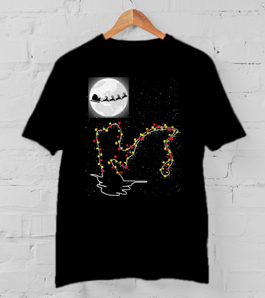 Sweet Christmas Night With Santa And Loch Ness Lights T-Shirt