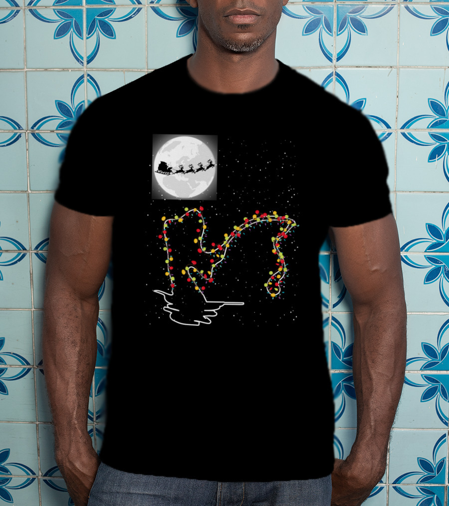 Sweet Christmas Night With Santa And Loch Ness Lights T-Shirt