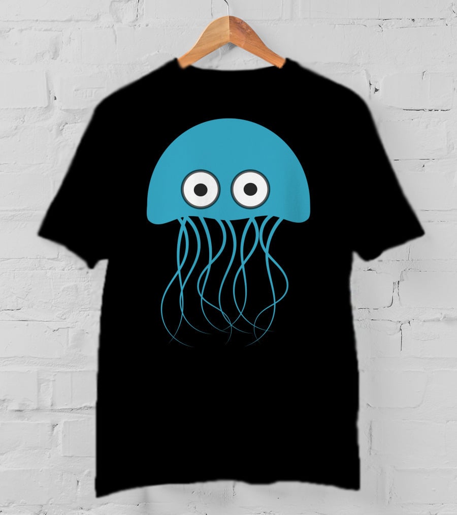 Cartoon Jellyfish Blue Eyes T-Shirt