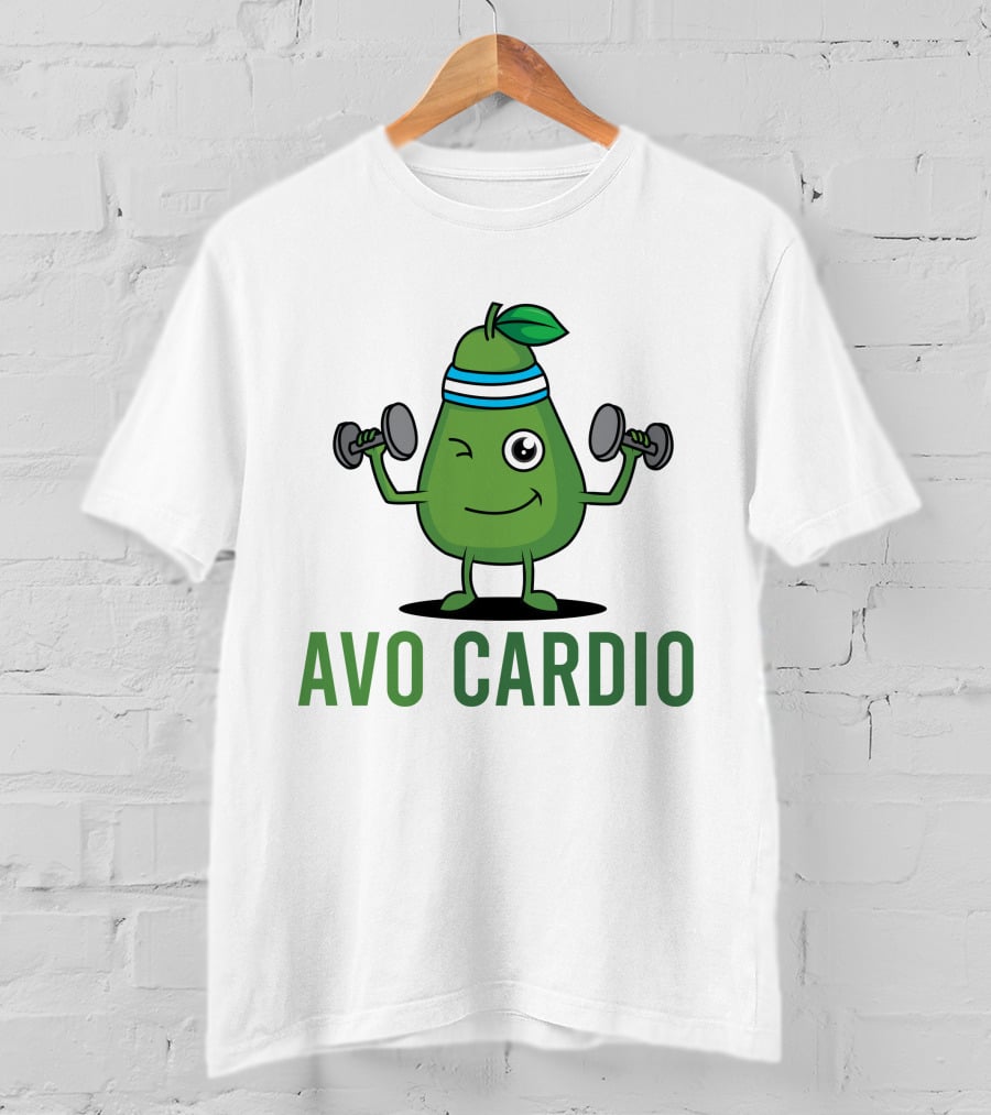 Avo Cardio Winking Avocado Dumbbell Workout T-Shirt