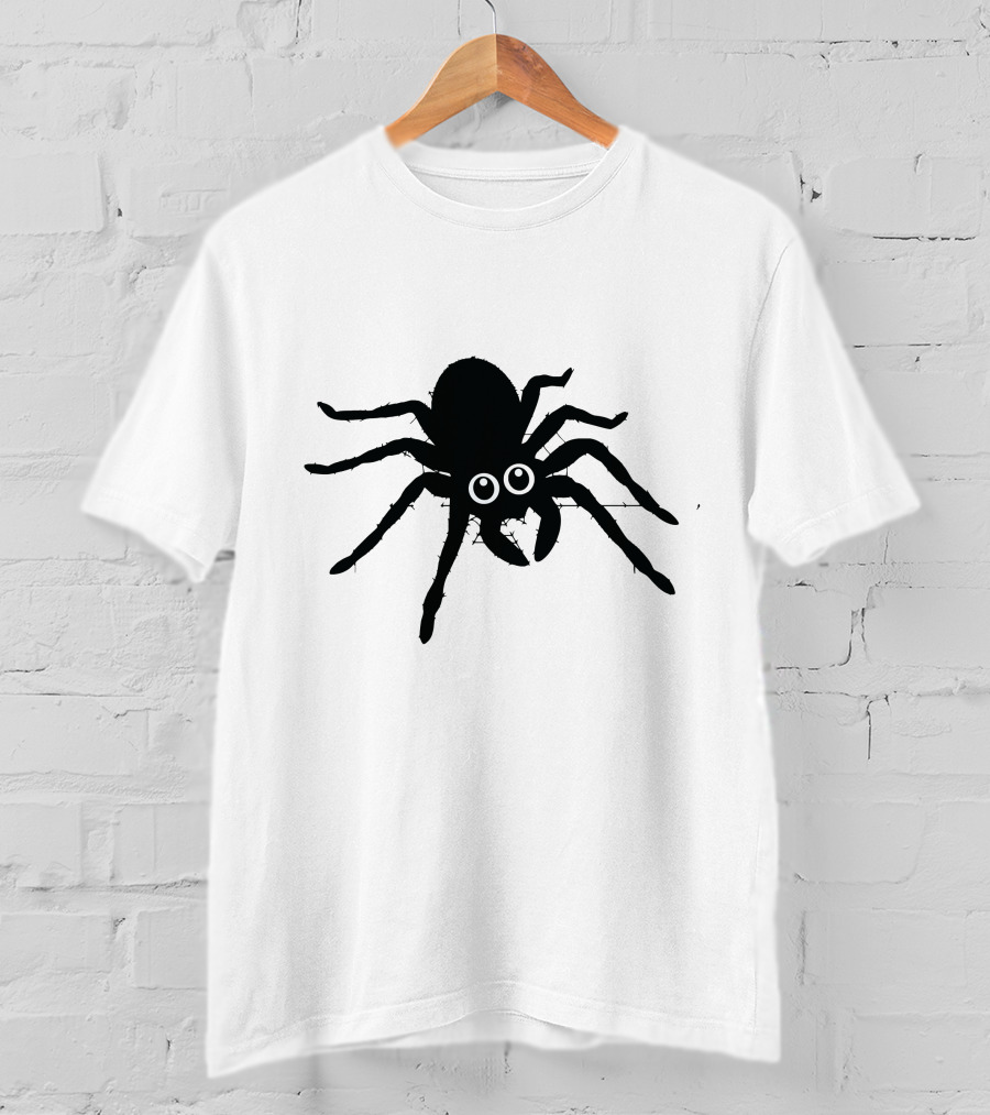 Cute Spider With Big Eyes In Web T-Shirt