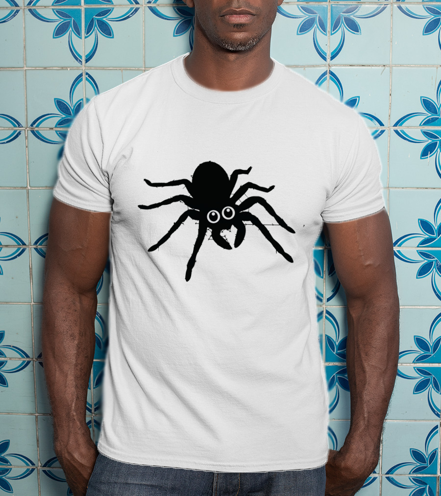 Cute Spider With Big Eyes In Web T-Shirt