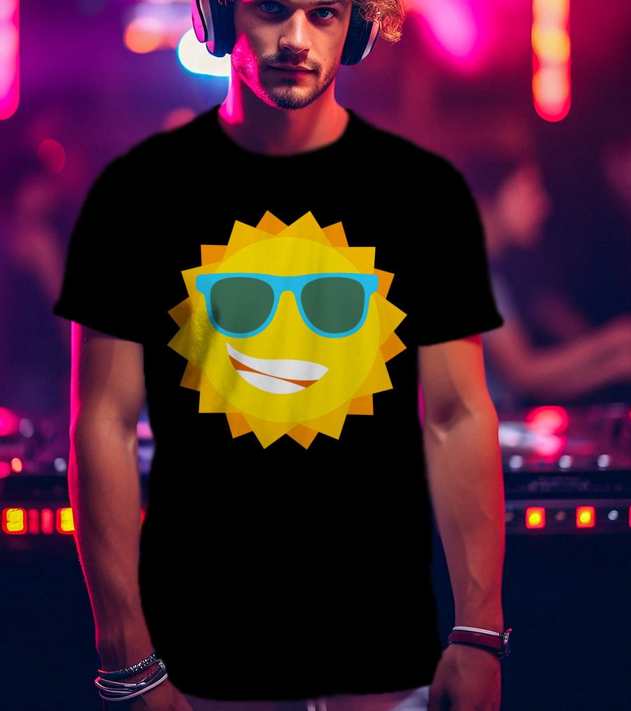 Cool Sun With Blue Sunglasses T-Shirt