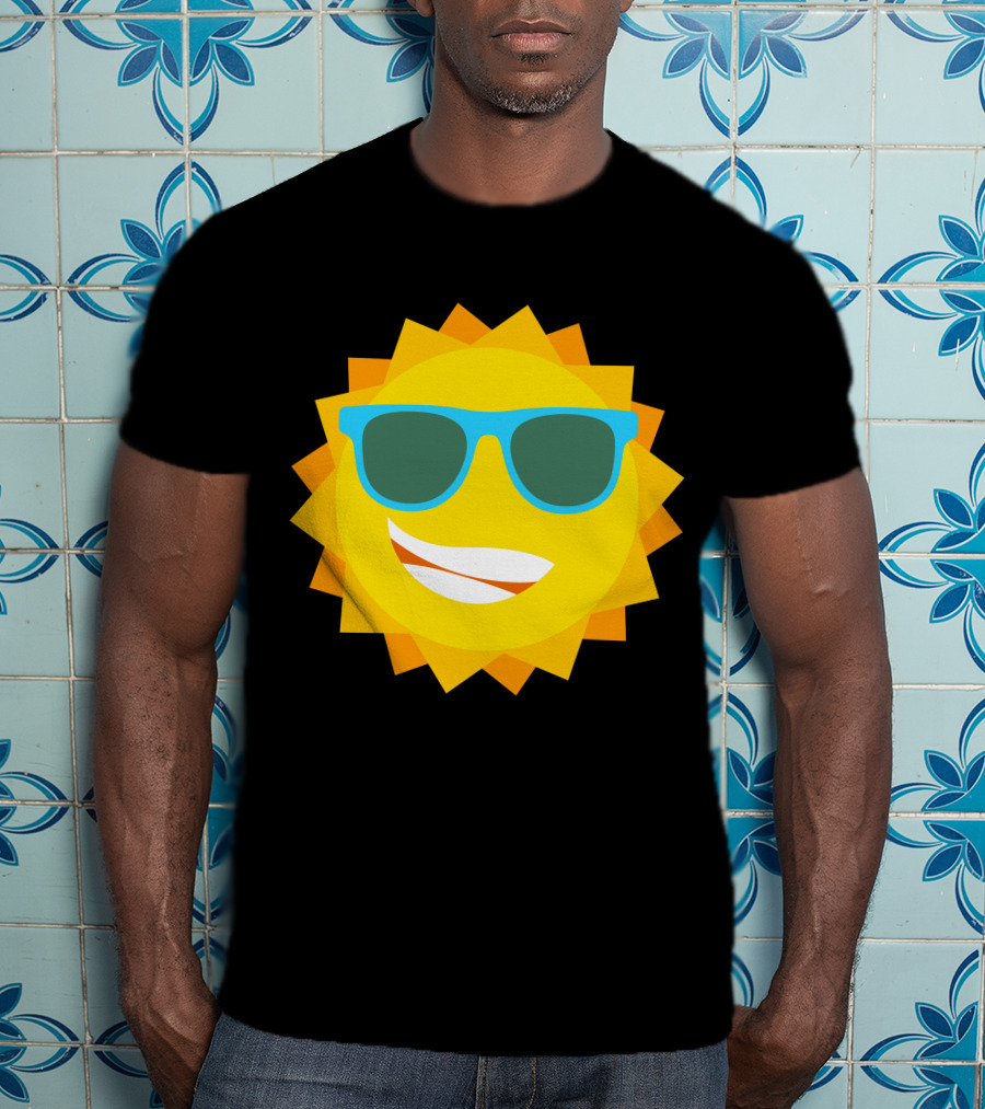 Cool Sun With Blue Sunglasses T-Shirt