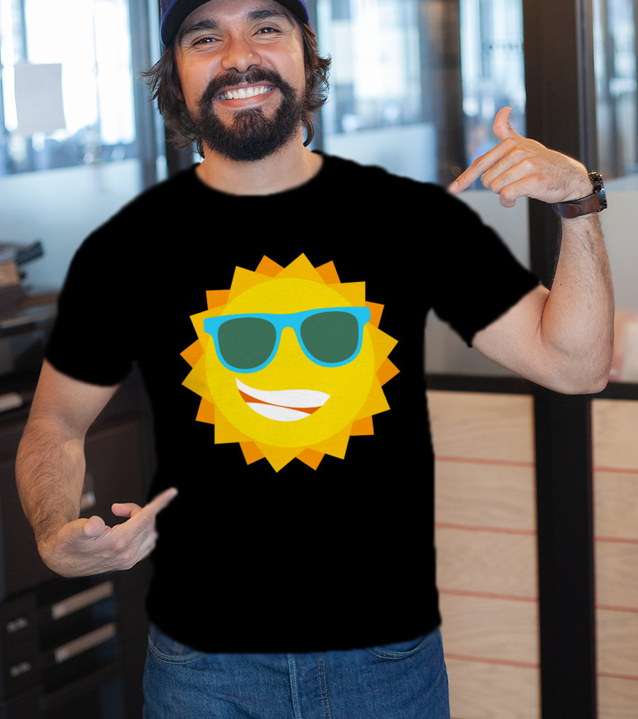 Cool Sun With Blue Sunglasses T-Shirt