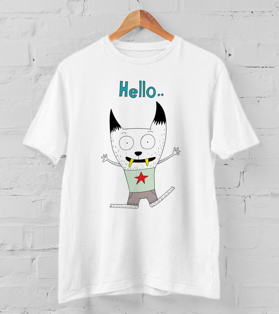 Hello Cute Creature With Star T-Shirt