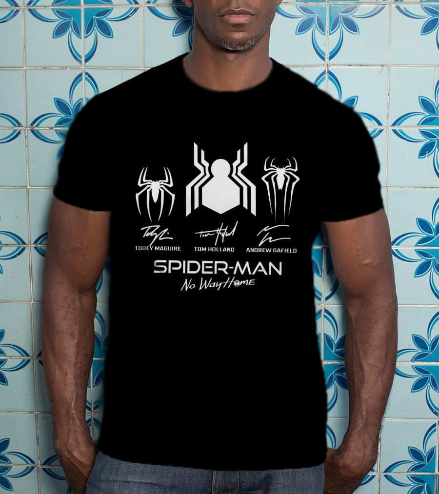 Spider-Man No Way Home Tobey Maguire Tom Holland Andrew Garfield T-Shirt
